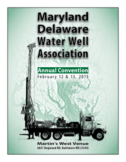 2015 Program  - Maryland-Delaware Water Well Association