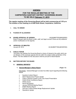 Board Meeting Agenda - Carpinteria Sanitary District