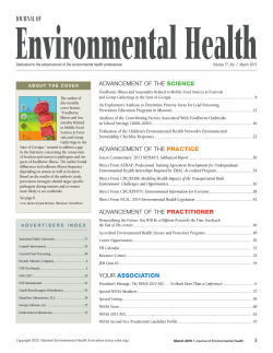 Table of Contents - National Environmental Health Association