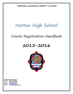 Course Handbook - Horton High School