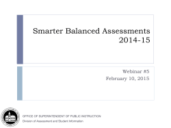 Smarter Balanced Assessments - Office of Superintendent of Public