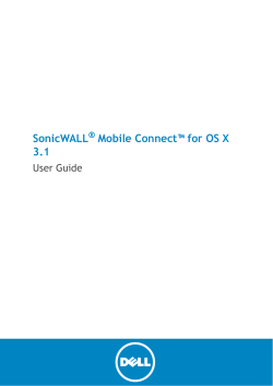 SonicWALL® Mobile Connect™ for OS X 3.1
