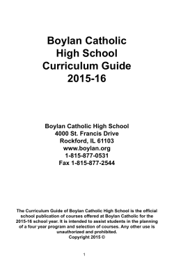 Boylan Catholic High School Curriculum Guide 2015-16