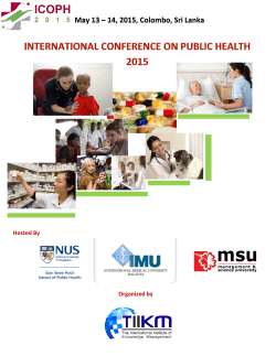 ICOPH 2015 Conference Brochure