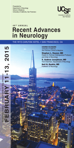 Recent Advances in Neurology - UCSF Office of Continuing Medical