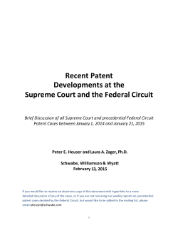 Recent Patent Developments at the Supreme Court and the Federal