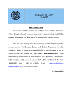 The Embassy would like to inform that the EdCIL (India)