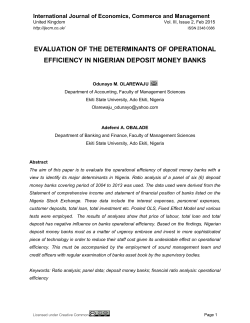 evaluation of the determinants of operational efficiency in nigerian