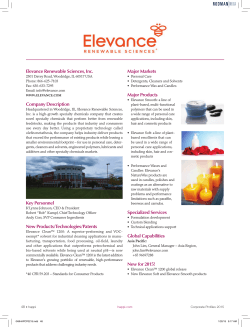 Elevance Renewable Sciences, Inc. Company