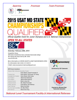 Pre-Event Manual - Maryland State Taekwondo Association
