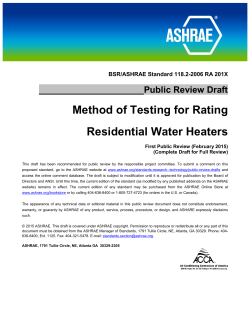 Method of Testing for Rating Residential Water Heaters