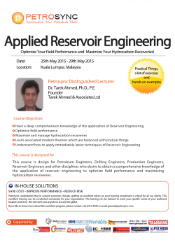 PETROSYNC - Applied Reservoir Engineering by Tarek Ahmed