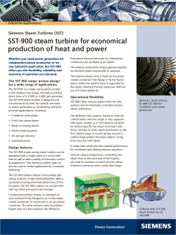 SST-900 steam turbine for economical production of heat and power