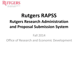 Rutgers RAPSS - Office of Research and Economic Development