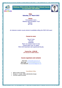 Medway FRCS Course Flyer - Indian Orthopeadic Society (UK)