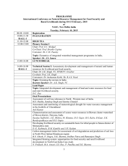 Programme ICSCSI 10-13-2015 - Natural Resource Management