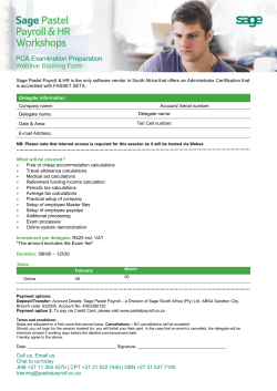 PCA Examination Preparation Webinar Booking Form
