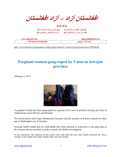 Pregnant woman gang-raped by 5 men in Jawzjan province