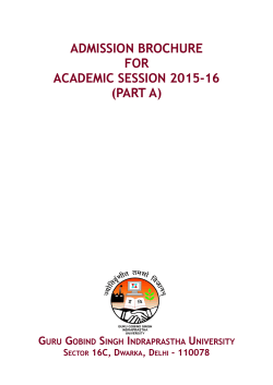 ADMISSION BROCHURE FOR ACADEMIC SESSION 2015