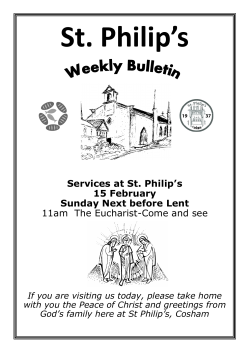 Services at St. Philip`s 15 February Sunday Next before Lent 11am