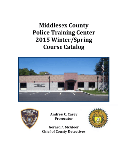 Middlesex County Police Training Center 2015 Winter/Spring