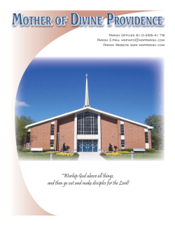 Sunday, February 15th, 2015 - Mother of Divine Providence