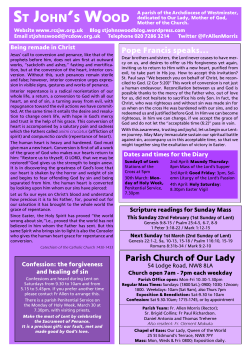 Parish Newsletter - Church of Our Lady