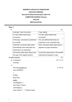 Marking Scheme of Class XII PB-III Computer Sc. Question Paper