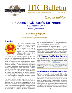 ITIC Special Edition Bulletin: 11th Annual Asia