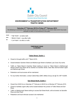 Traffic News - 14th to 30th February 2015