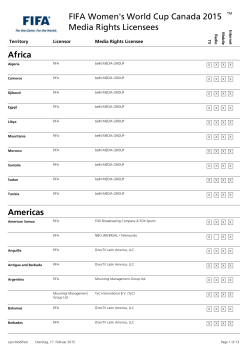 Media Rights Licensees FIFA Women`s World Cup