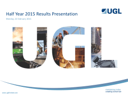 Half Year 2015 Results Presentation