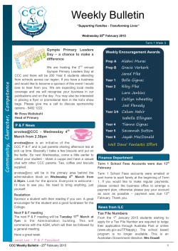School Newsletter - Cooloola Christian College