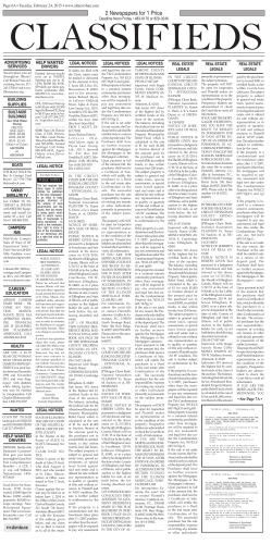 Classified Ads - Altamont News Banner