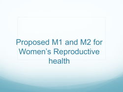 Proposed M1 and M2 for Women`s Reproductive health
