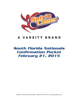 South Florida Nationals Confirmation Packet February