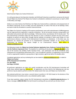 Performer Application - Filipino Sun Festival