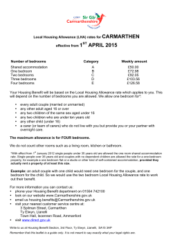 (LHA) rates for CARMARTHEN effective from 1ST APRIL 2015