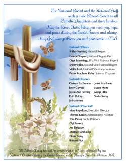 March Quarterly Newsletter - Catholic Daughters of the Americas