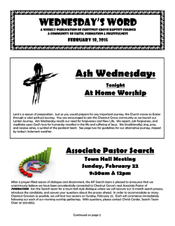 Wednesday`s Word - Chestnut Grove Baptist Church, Earlysville, VA