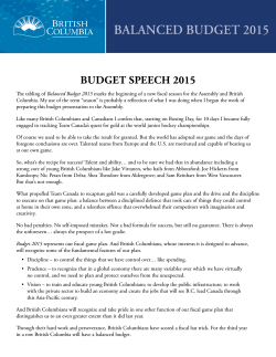 Budget Speech 2015