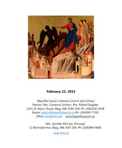 Bulletin for February 22, 2015 - Beautiful Savior Lutheran Church