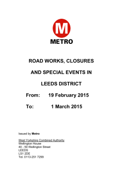 ROAD WORKS, CLOSURES AND SPECIAL EVENTS IN
