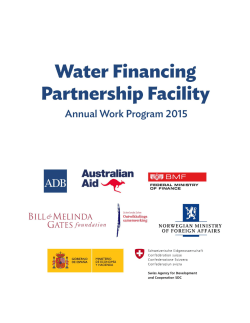 Water Financing Partnership Faciility Annual Work Program 2015