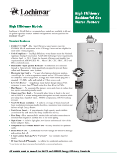 High Efficiency Residential Gas Water Heaters