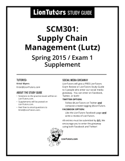 SCM301 Lutz Exam 1 Review Supplement