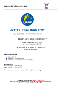 bexley long course open meet - Orpington Ojays Swimming Club