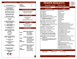 Prayer & Praise Bulletin - Cleveland Baptist Church