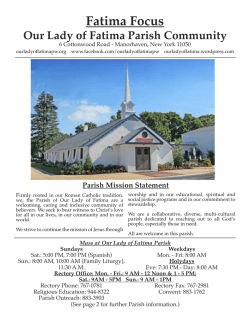 Latest Fatima Focus - Our Lady of Fatima Parish