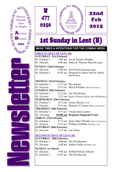 1st Sunday in Lent (B)